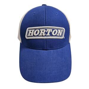 Horton Hat Men's Adjustable Blue White Two-Tone Logo Trucker‎ Cap